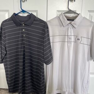 LOT OF 2 - Walter Hagen Gray and White Polo Shirts